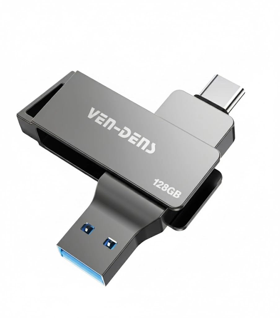 VEN-DENS 2-in-1 USB 3.2 Flash Drive - USB 3.2 Type-C & USB-A 128GB