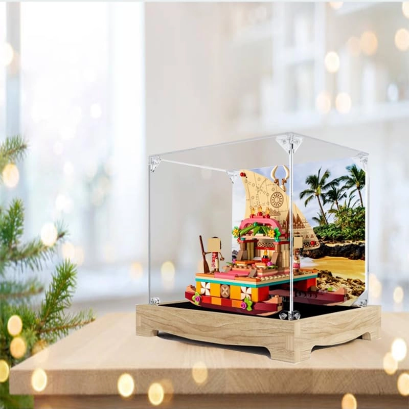 Clear Acrylic Display Case (43210) - 9.05x6.69x7.87in. Black Bottom+background