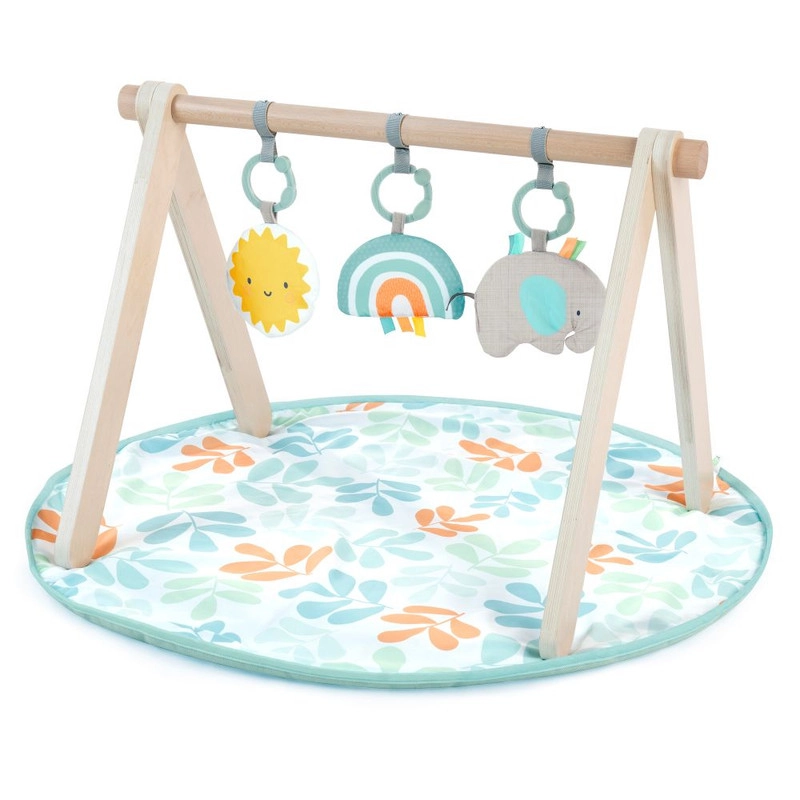 Ingenuity Sun Valley Wooden Toy Arch & Play Mat & Gym - 0 months