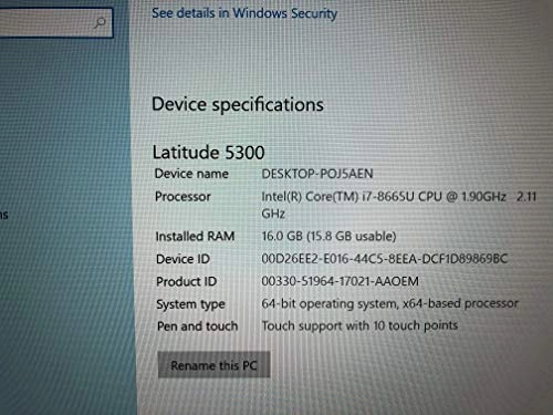 Latitude 5300 - 13.3'' 256GB 16GB i7-8665U