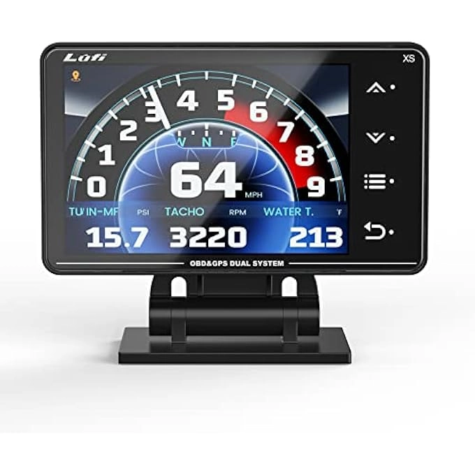 Lufi Xs Obd2 Gauge Display - GPS Speedometer Heads Up Display RPM Meter