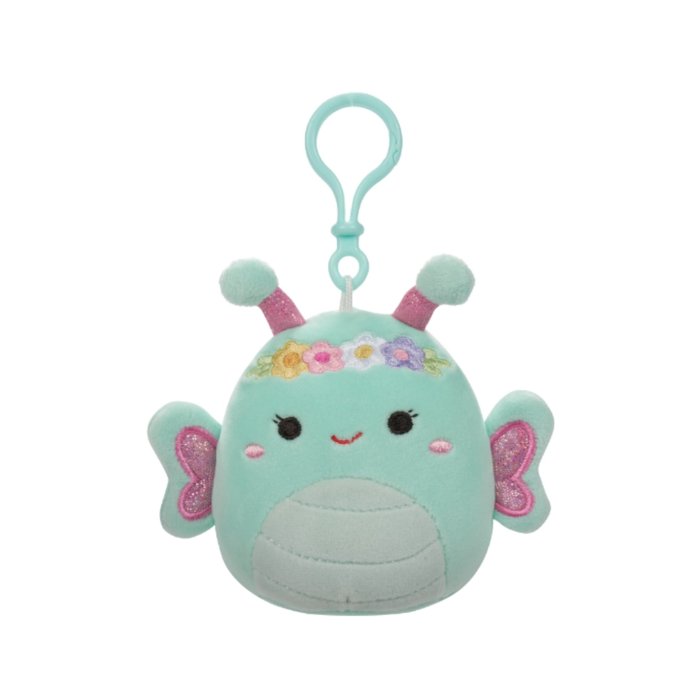 Squishmallows Reina The Butterfly 9 cm Plush - Clip-On Green