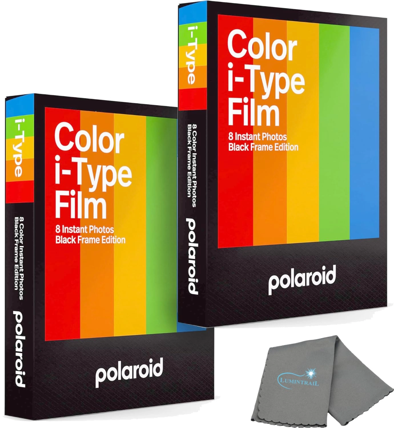 Polaroid Color i-Type Film - 2 Pack (16 Instant Photos) + Lumintrail Cleaning Cloth