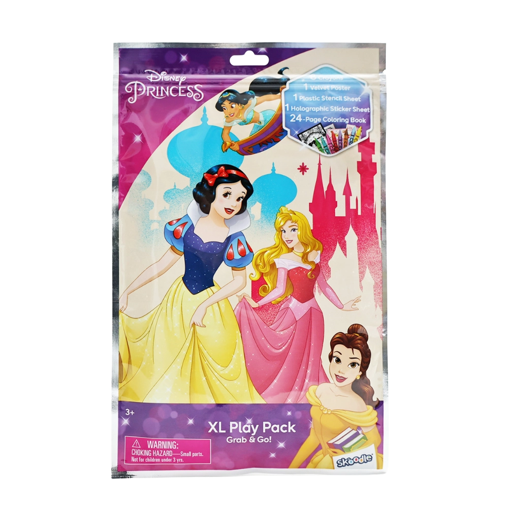 Princess Play Pack Grab & Go Kit - 24-page coloring book 8 crayons resealable pouch Ages 3+