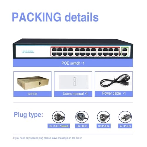 24-Port Gigabit Active PoE Switch - 300W 24 ports 52V IEEE802.3AF/AT 10/100/1000Mbps