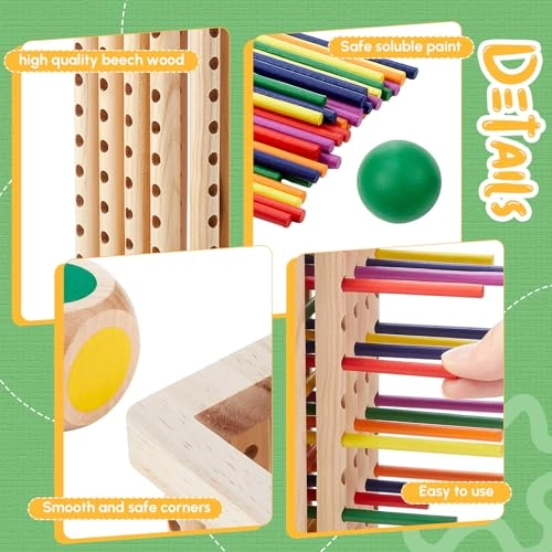 Wooden Sticks Dice Game - 3-6 Years Old 42 pieces