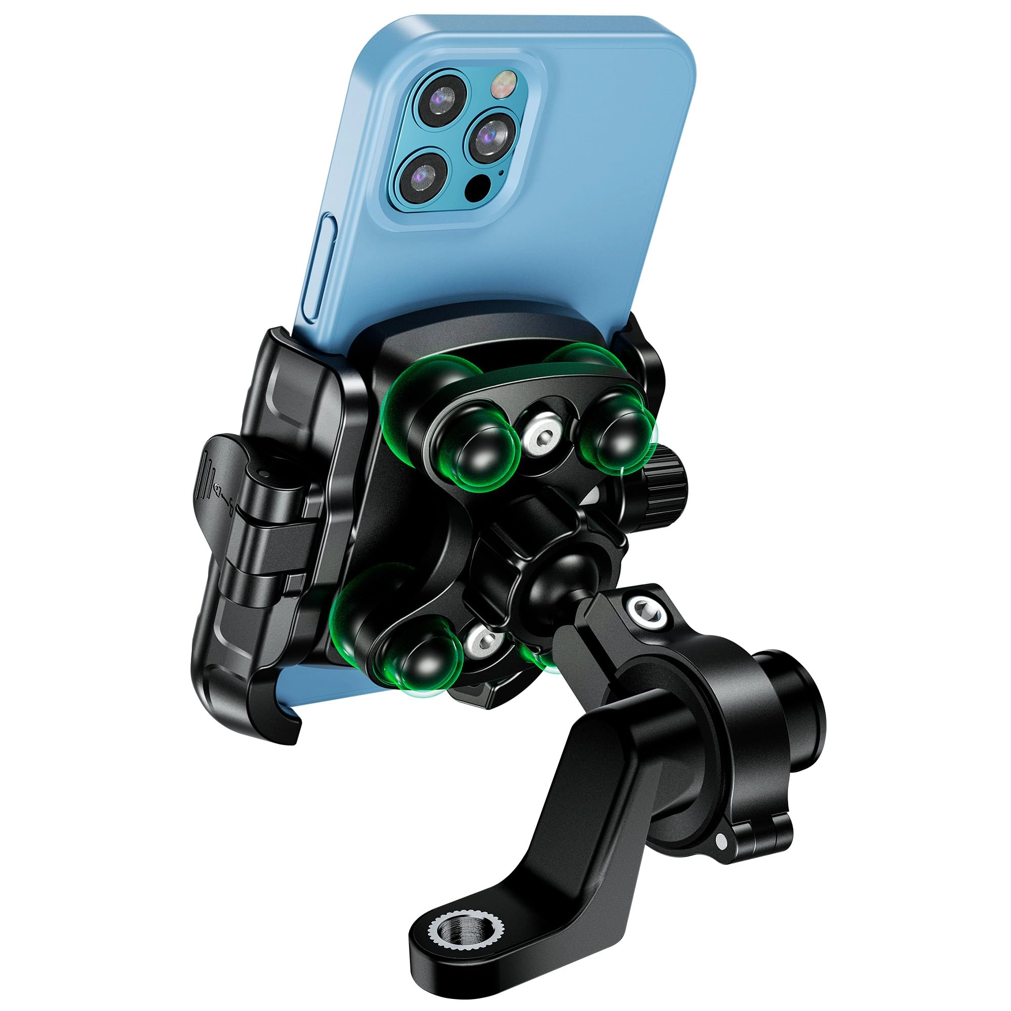 MOGGAM Motorcycle Phone Holder - 360 Rotation Aluminium Body