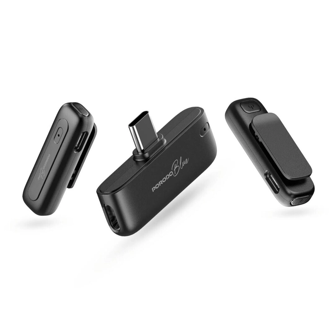 porodo Blue Professional Dual Wireless+USB Microphone