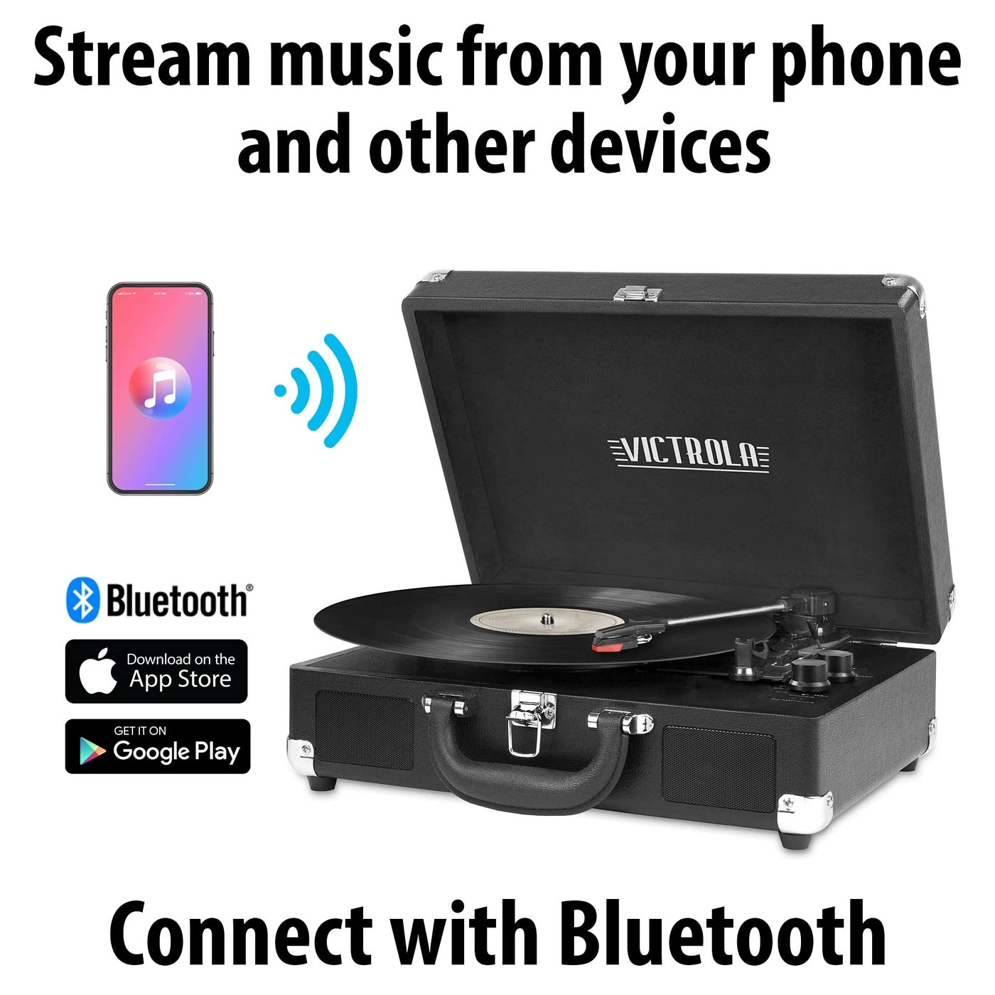 VSC-550BT-HOM - 3-Speed Bluetooth Portable Suitcase Record Player