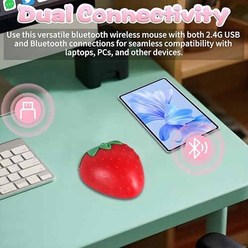 Cute Strawberry Wireless Mouse - Wireless