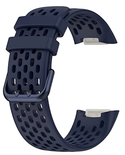 Watch Band for Fitbit Charge 5 - Silicone Stainless Steel Buckle Coral Red