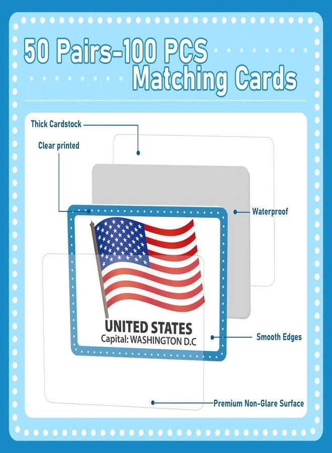 Flags of The World Memory Matching Game - 50 Pairs