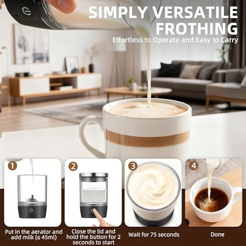 3-in-1 Portable Coffee Machine - 20Bar Milk Frother USB-C