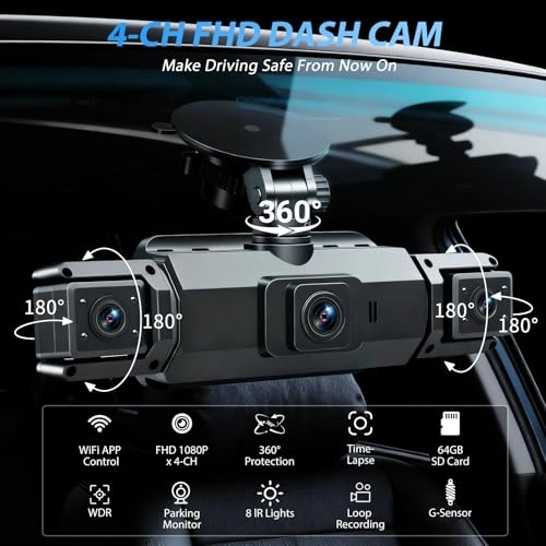 360 View 4 Channel Dash Cam