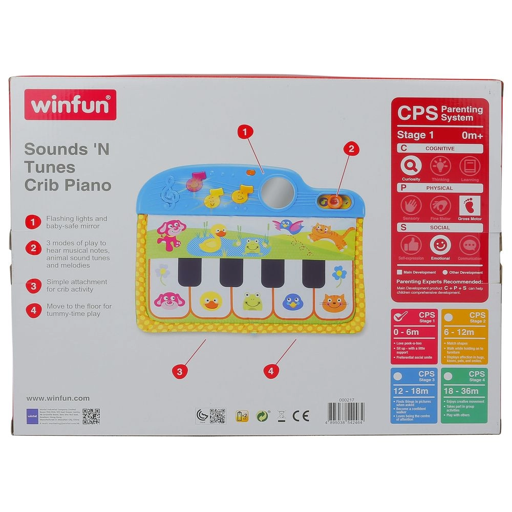 Sounds 'N Tunes Crib Piano - Suitable for 0 month and above