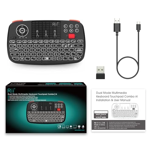 i4 - Multimedia Mini Wireless Bluetooth Keyboard Touchpad LED Backlit for Gaming Console