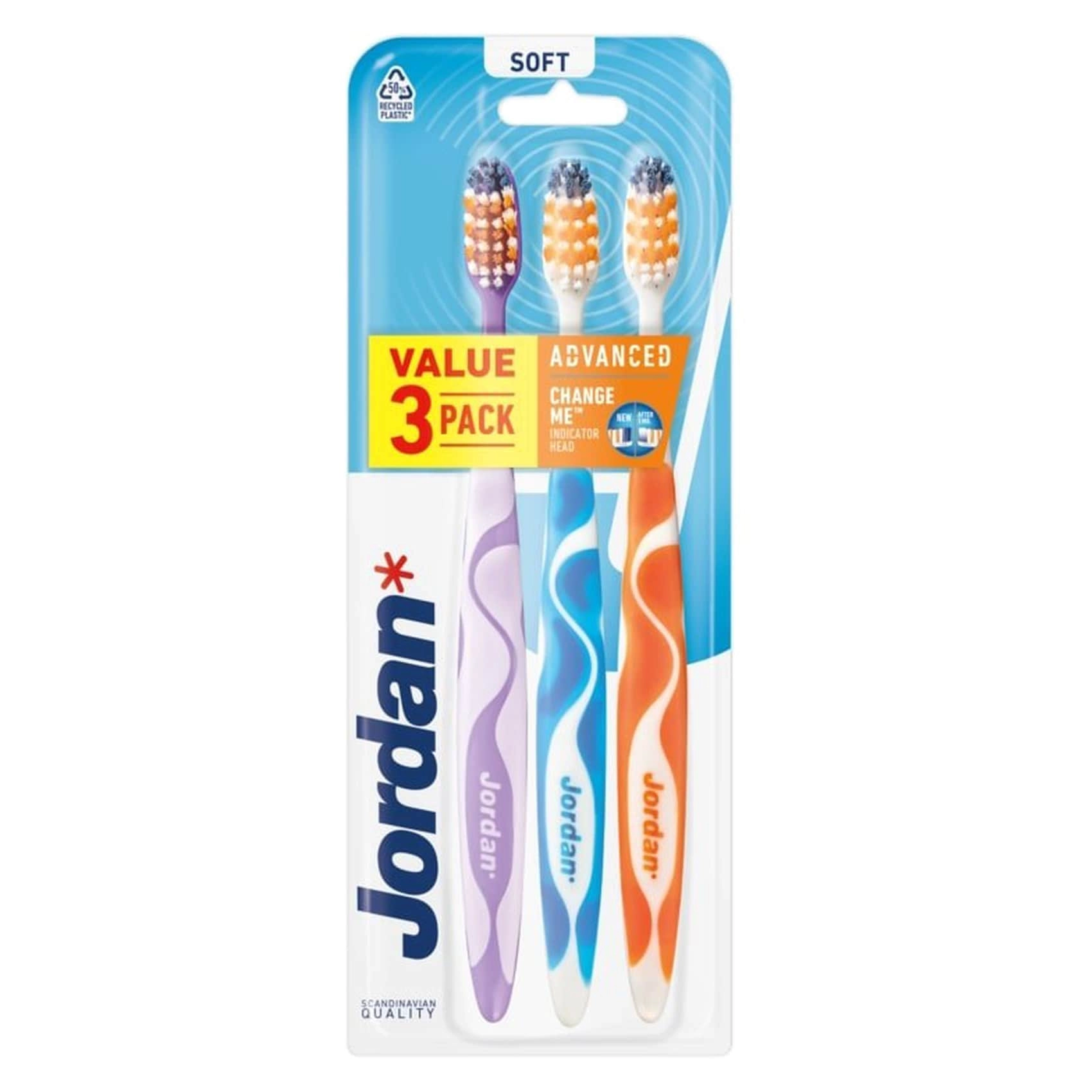 Advanced Cleaning Manual Toothbrush - Multicolour 3-Piece Pack