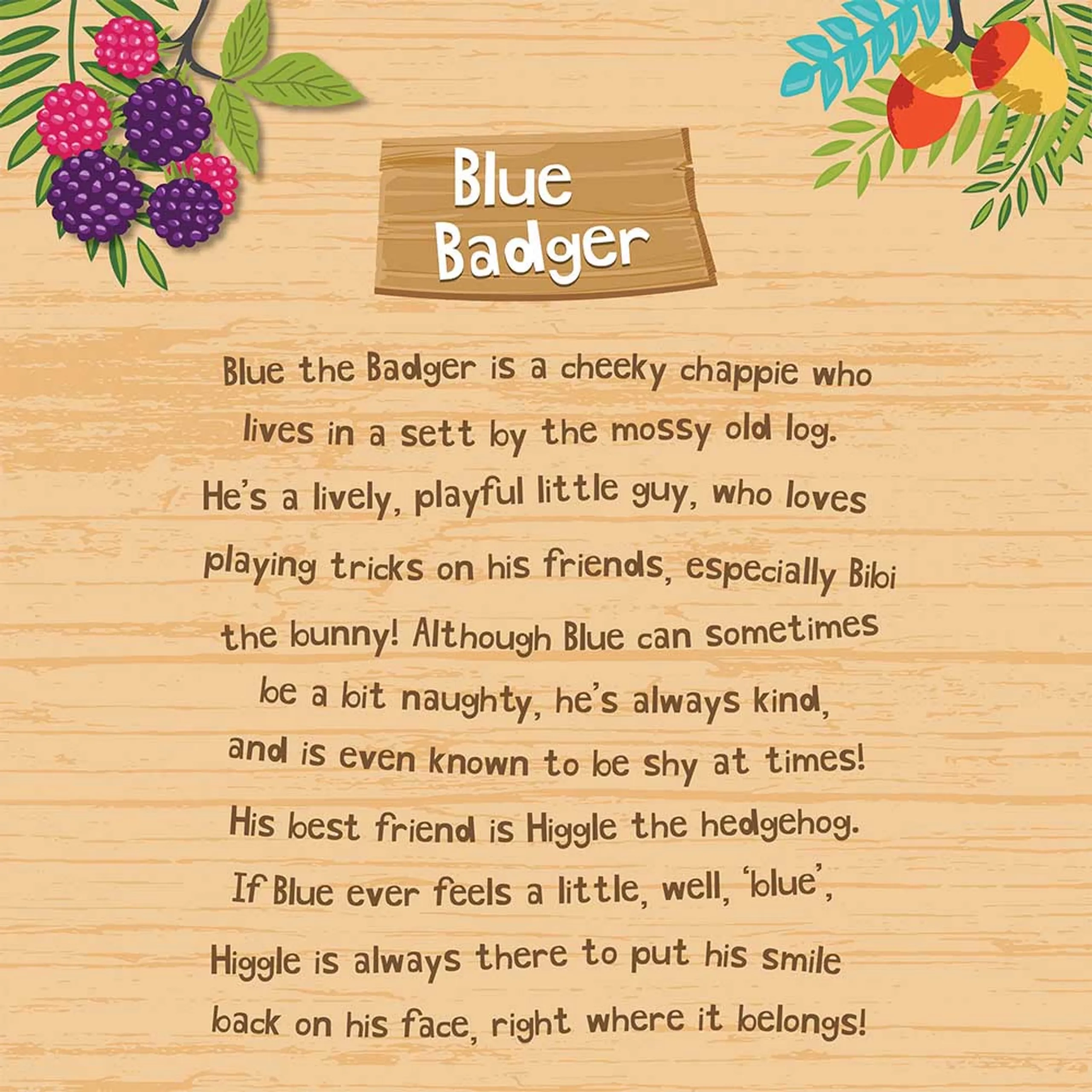 Curlimals The Badger - Blue 3 years+