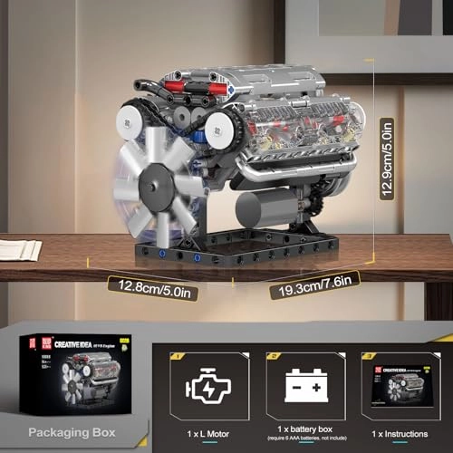 10088 V8 Engine Model Kit - 535 pcs