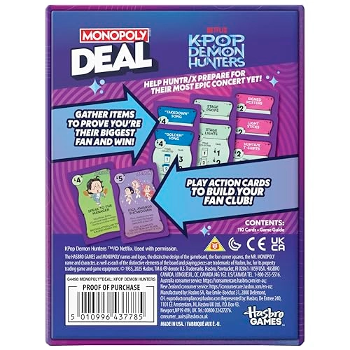 Monopoly Deal: Kpop Demon Hunters - Card Game