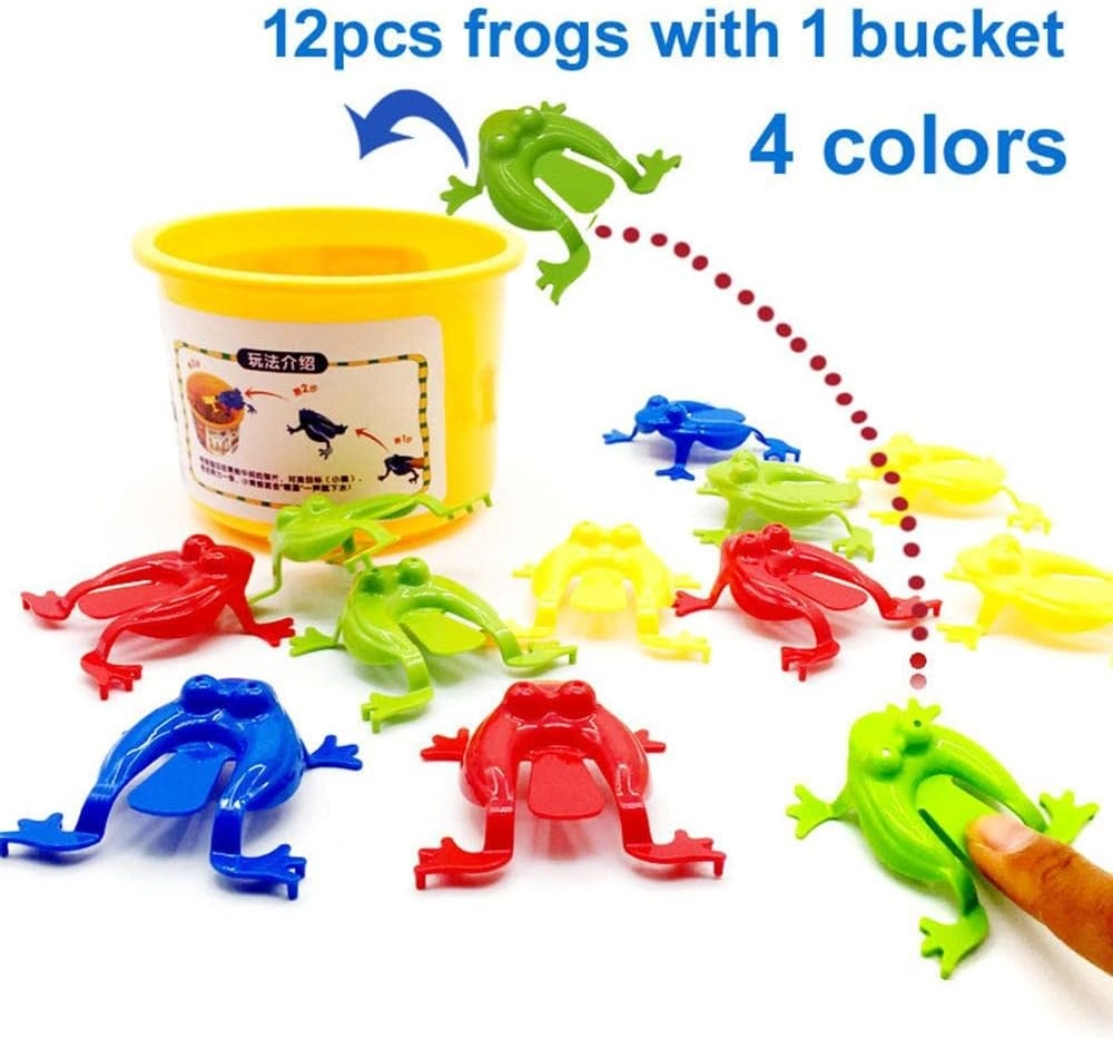 Jumping Frog - 12 Pieces + Bucket - 12x12x9cm