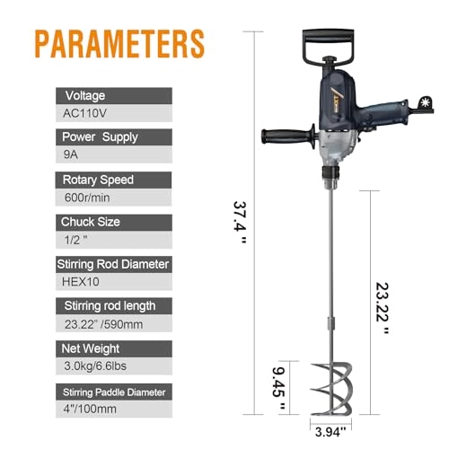 Motor Drill Mixer - 9A 1/2-inch 600 RPM