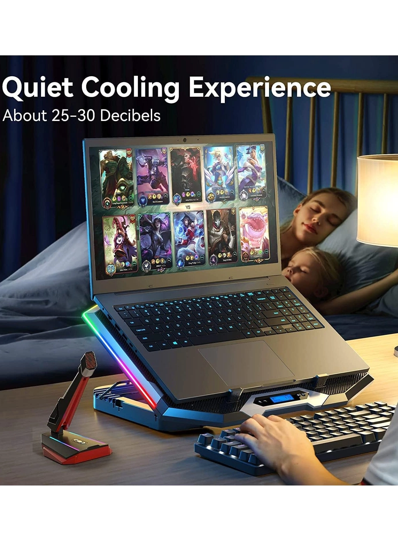 Gaming Laptop Cooling Pad - 8 Cooling Fans