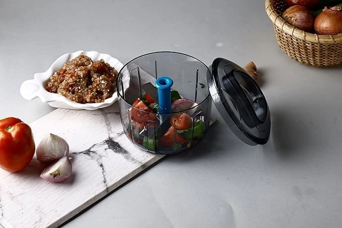 Hand Press Push Chopper - 1 Liters 4 Blades