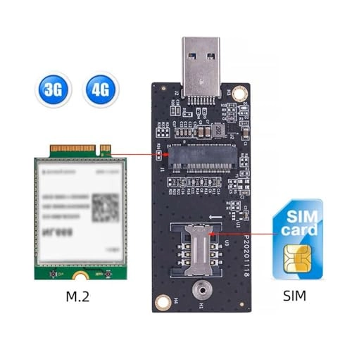 NGFF M.2 Key-B WWAN to USB 3.0 Adapter Riser Card - 3G/4G/5G LTE