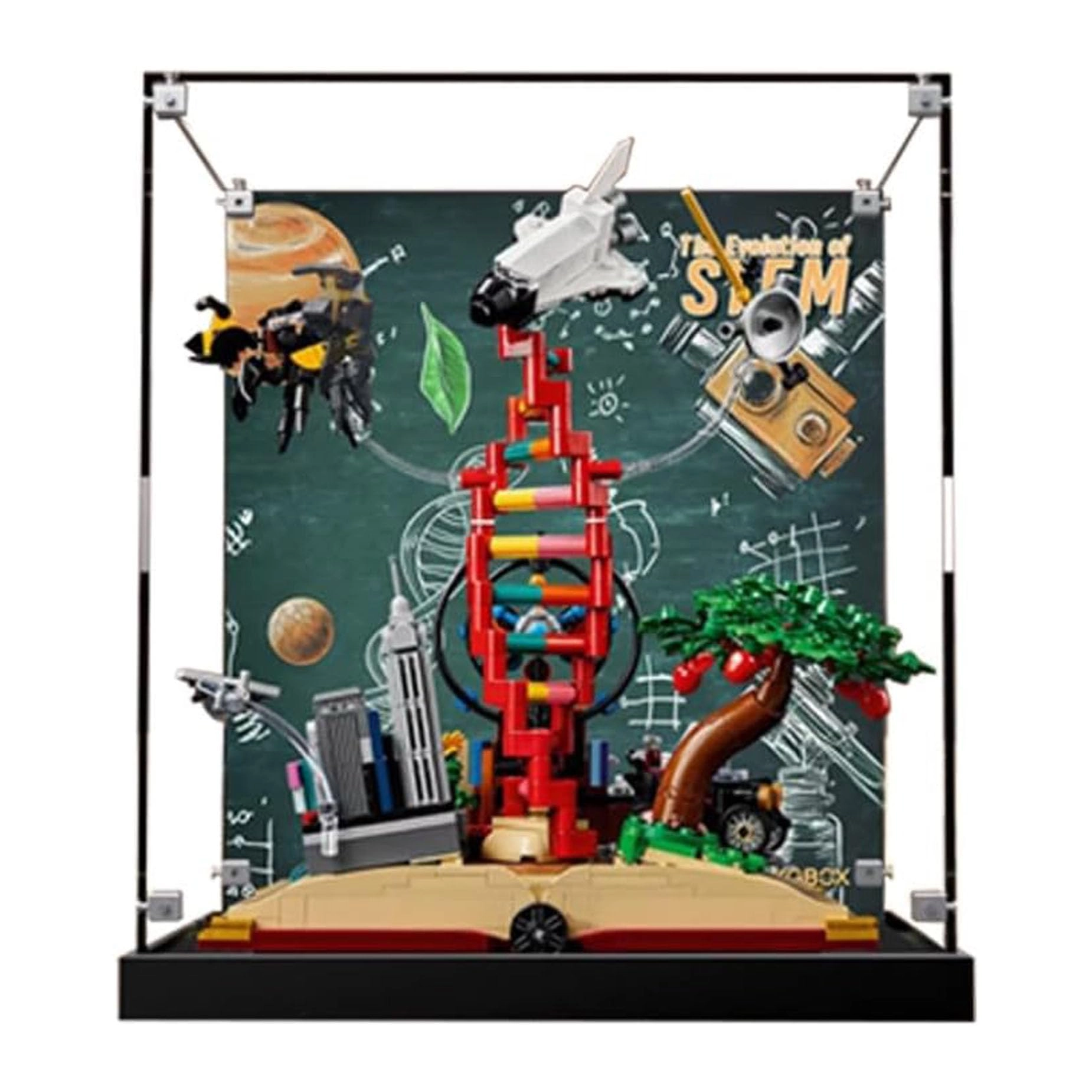 PHOVKFR Acrylic Transparent Collectible Display Case for LEGO 21355 Knowledge is Power Block Model - 3mm thickness