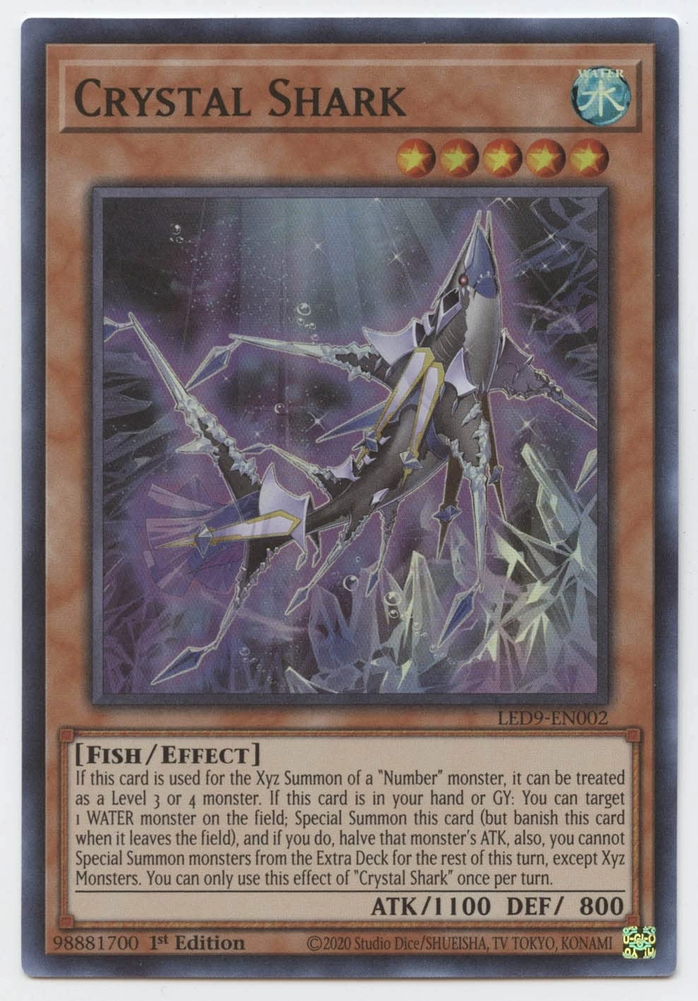 Yu-Gi-Oh! Crystal Shark LED9-EN002 - 1pcs