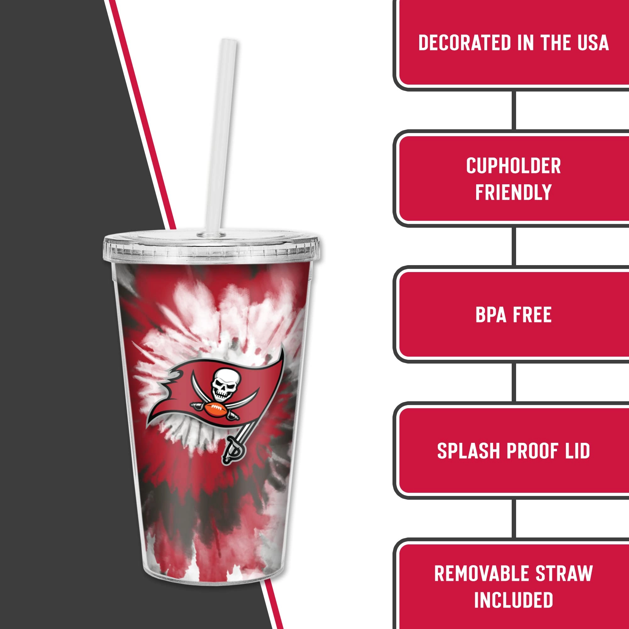 NFL Football Metallic Tie Dye Tumbler - 473ml