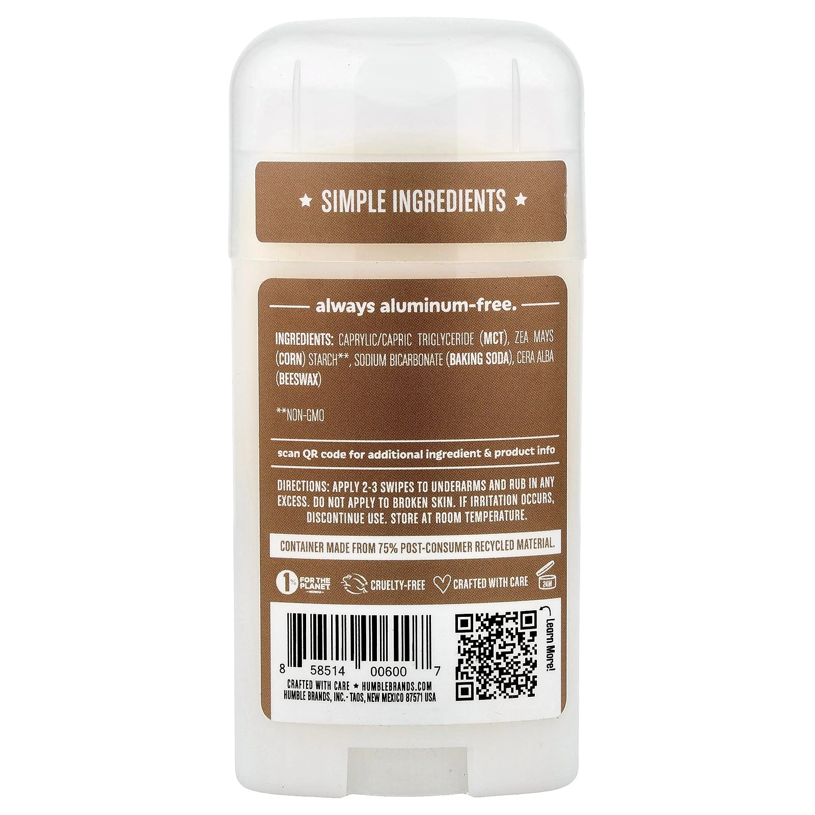 Aluminum-Free Deodorant - Simply Unscented 2.5 oz (70 g)