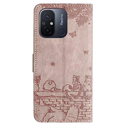 Cat Wallet Case - PU Leather and TPU Flip Cover for Xiaomi Redmi 12C
