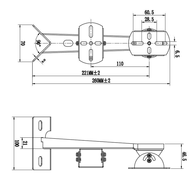 CCTV Security Camera Corner Pole Corner Mounting Bracket - Stainless Steel 26cm/10.2"