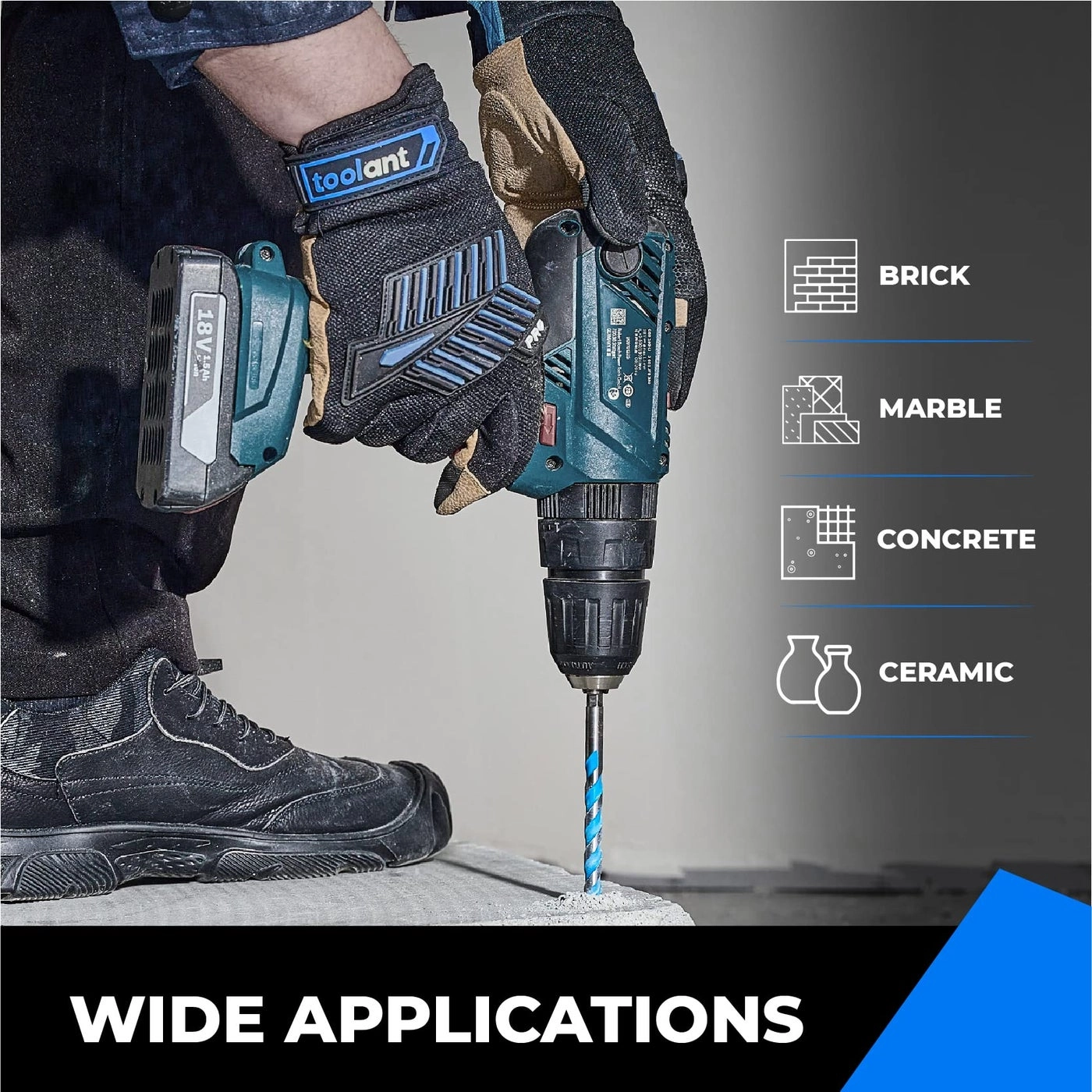 Concrete Drill Bit Set + Masonry Drill Bit Set - Carbide 7pcs 5/32"-3/8"