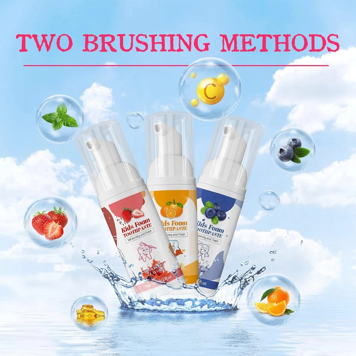 Foam Toothpaste - 60ml Kids Fluoride Free