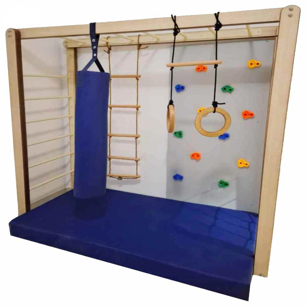 Monkey Bar With Climbing Wall - Adjustable Height 65 KG