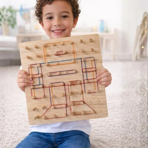 Lattooland Wooden Geoboard 8x8 - 3+