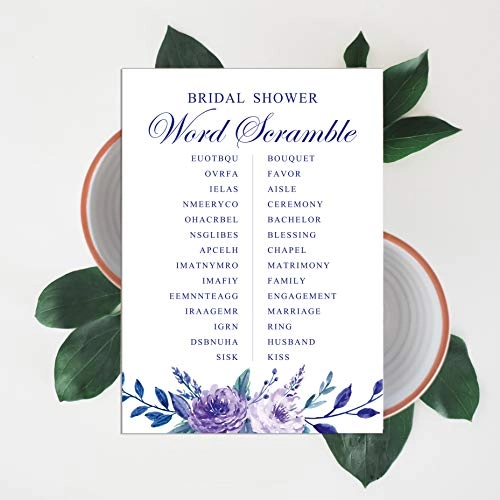 Wedding Word Scramble Bridal Shower Game Cards - 50 piece(s)