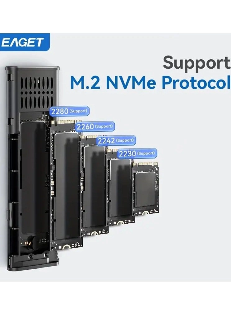M.2 NVMe SSD Enclosure - USB 3.2 M-Key & B+M Key 2230/2242/2260/2280