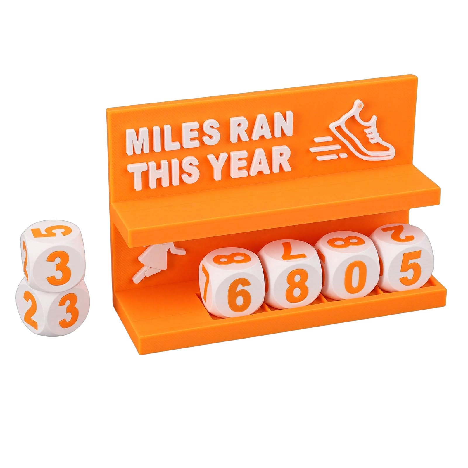 Dpofirs Desk Running Mileage Tracker - Numeral Blocks Orange