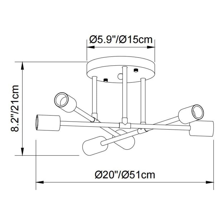 6-Light Chandelier - Dimmable