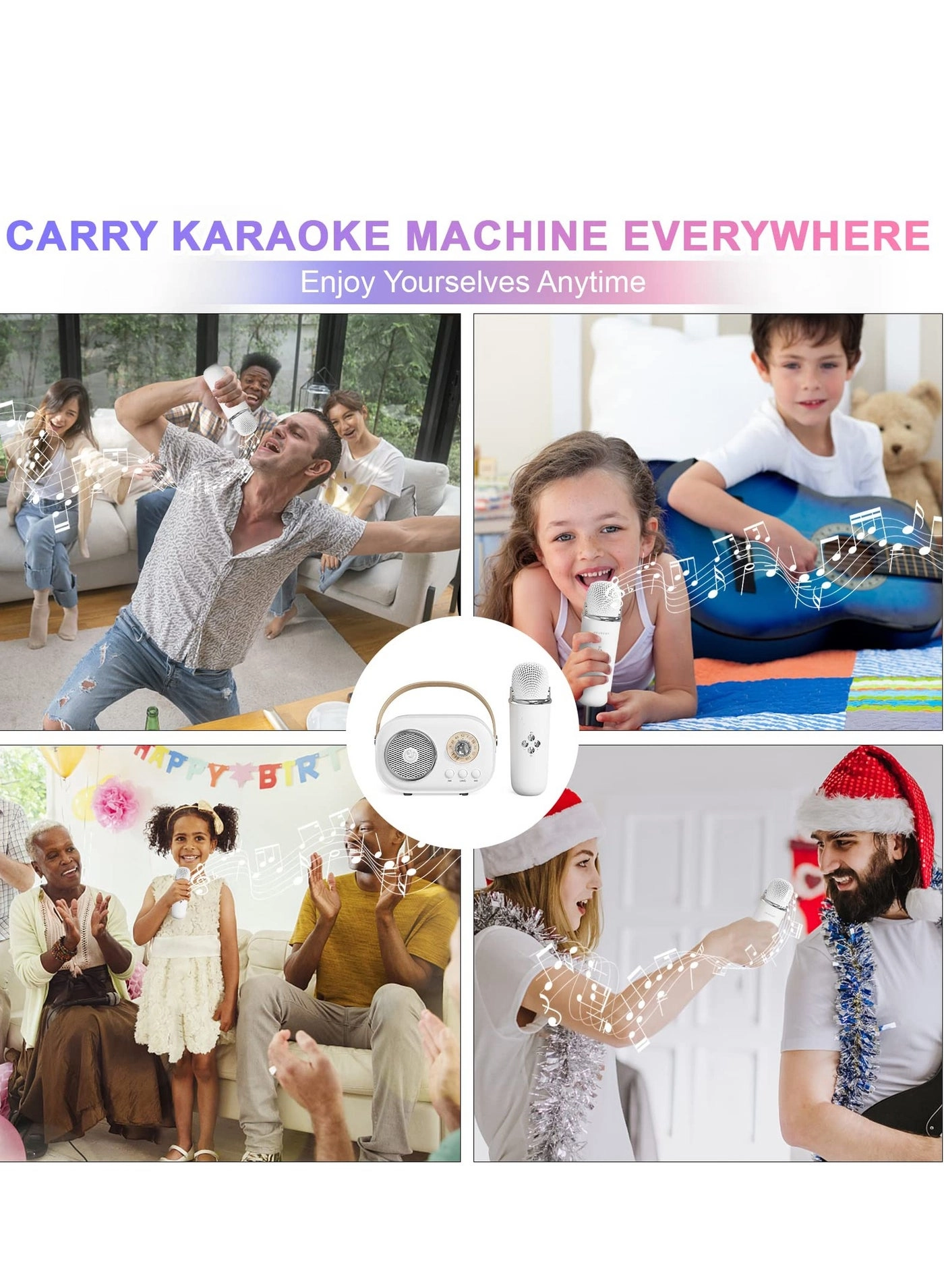 Kids Karaoke Machine - 2 Wireless Microphones