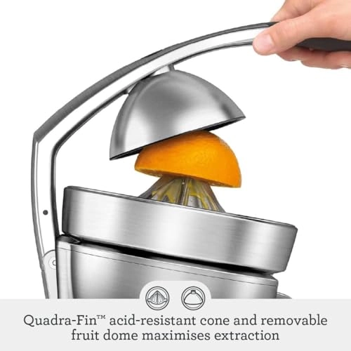 Citrus Press Pro - Brushed Stainless Steel Quadra-Fin juicing cone