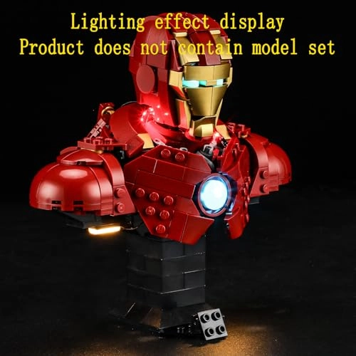 LED Light Kit for LEGO Iron Man MK4 Bust 76327