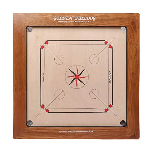 Golden Carrom Board - Full Size 24mm BullDog