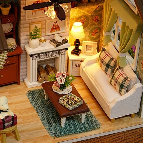 Miniature Dollhouse Kit - 3D Wooden LED Lights