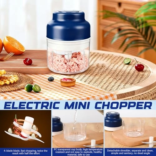 Electric Mini Garlic Chopper Set - 1 Centiliters USB charging
