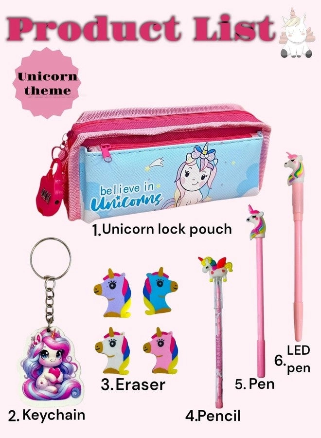 Unicorn Stationery Set - 8 Items